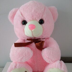 Plush Pink Teddy Bear Kids Stuffed Teddy Soft Toy NEW